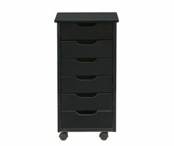 Craft Mate Black Wood 6-Drawer Rolling Storage Cart 27 Craft Mate Black Wood 6-Drawer Rolling Storage Cart -Storage supplies store 810543292 3