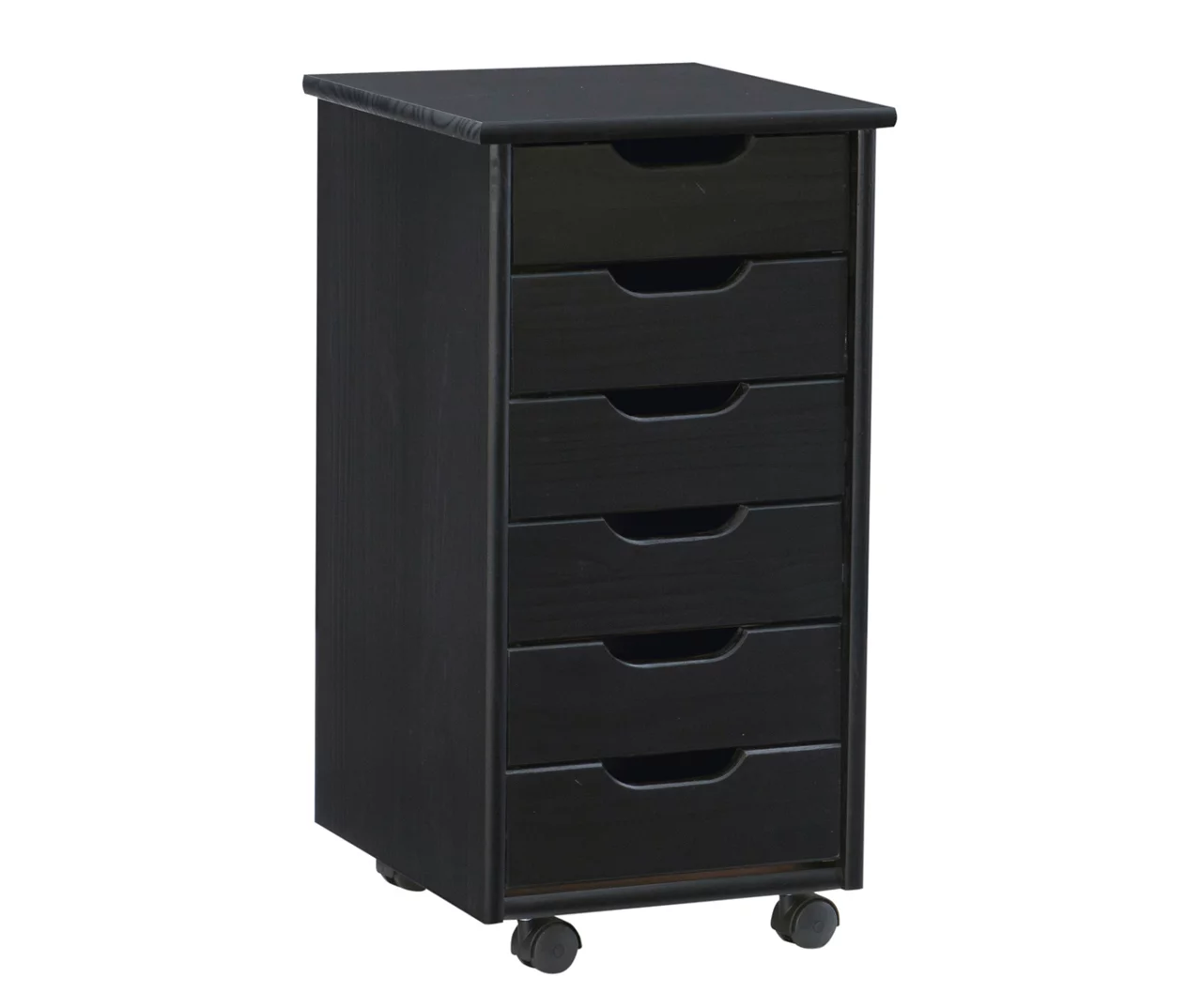Craft Mate Black Wood 6-Drawer Rolling Storage Cart 7 Craft Mate Black Wood 6-Drawer Rolling Storage Cart - Image 5