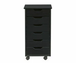 Craft Mate Black Wood 6-Drawer Rolling Storage Cart 26 Craft Mate Black Wood 6-Drawer Rolling Storage Cart -Storage supplies store 810543292 A0 2