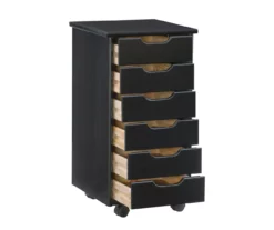 Craft Mate Black Wood 6-Drawer Rolling Storage Cart 20 Craft Mate Black Wood 6-Drawer Rolling Storage Cart -Storage supplies store 810543292 A8 1
