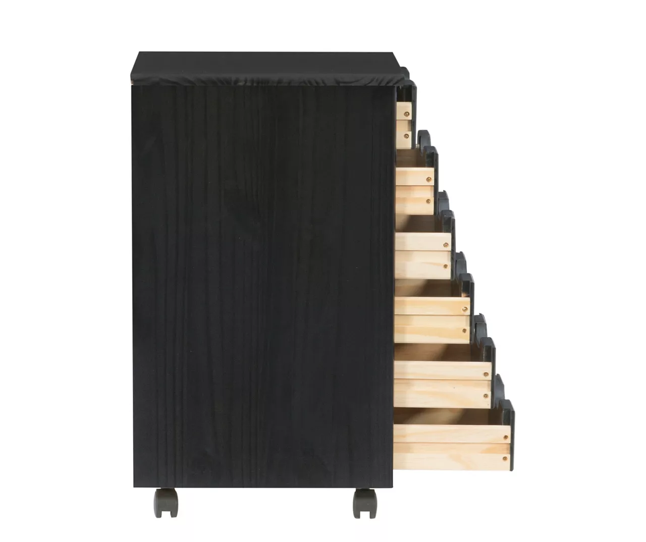 Craft Mate Black Wood 6-Drawer Rolling Storage Cart 10 Craft Mate Black Wood 6-Drawer Rolling Storage Cart - Image 8
