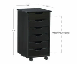 Craft Mate Black Wood 6-Drawer Rolling Storage Cart 29 Craft Mate Black Wood 6-Drawer Rolling Storage Cart -Storage supplies store 810543292 A8 3