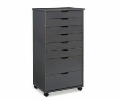 Craft Mate Gray Wood 8-Drawer Rolling Storage Cart