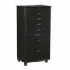 Craft Mate Black Wood 8-Drawer Rolling Storage Cart