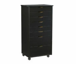 Craft Mate Black Wood 8-Drawer Rolling Storage Cart