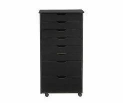 Craft Mate Black Wood 8-Drawer Rolling Storage Cart -Storage supplies store 810543294 3
