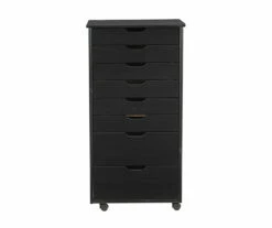 Craft Mate Black Wood 8-Drawer Rolling Storage Cart -Storage supplies store 810543294 4