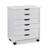 Craft Mate Wide White 6-Drawer Rolling Storage Cart