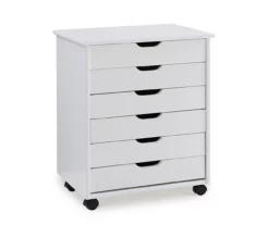 Craft Mate Wide White 6-Drawer Rolling Storage Cart