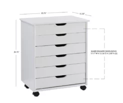Craft Mate Wide White 6-Drawer Rolling Storage Cart 31 Craft Mate Wide White 6-Drawer Rolling Storage Cart -Storage supplies store 810543295 A8