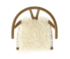 Emmitt Gray & Brown Faux Fur Wishbone Chair 21 Emmitt Gray & Brown Faux Fur Wishbone Chair -Storage supplies store 810543298 A4 6