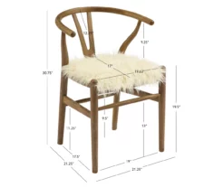 Emmitt Gray & Brown Faux Fur Wishbone Chair 23 Emmitt Gray & Brown Faux Fur Wishbone Chair -Storage supplies store 810543298 D8 11