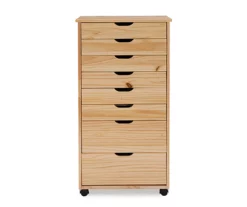 Craft Mate Natural Wood 8-Drawer Rolling Storage Cart -Storage supplies store 810543300 3