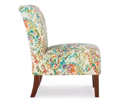 Danna Multicolor Upholstered Paisley Curved Back Slipper Chair -Storage supplies store 810543301 3