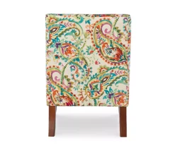 Danna Multicolor Upholstered Paisley Curved Back Slipper Chair -Storage supplies store 810543301 5