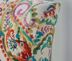 Danna Multicolor Upholstered Paisley Curved Back Slipper Chair -Storage supplies store 810543301 7