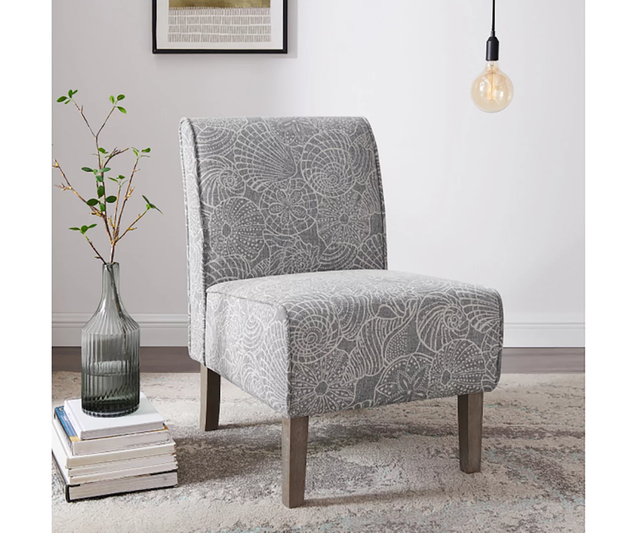 Jane Dark Gray Upholstered Coastal Slipper Chair 4 Jane Dark Gray Upholstered Coastal Slipper Chair - Image 2