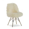 Layton Cream & Gold Faux Fur Chair -Storage supplies store 810543311 1
