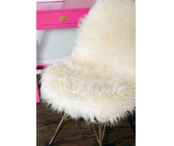 Layton Cream & Gold Faux Fur Chair -Storage supplies store 810543311 6