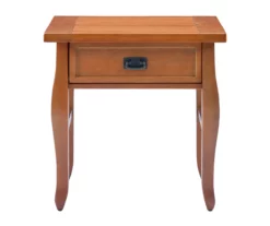 Denver Antique Pine 1-Drawer Curved Leg End Table -Storage supplies store 810543318 A0 2
