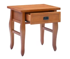 Denver Antique Pine 1-Drawer Curved Leg End Table -Storage supplies store 810543318 A0 6