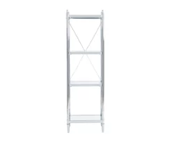 Hawkins Chrome & Glass 4-Tier Shelf 7 Hawkins Chrome & Glass 4-Tier Shelf -Storage supplies store 810543325 3
