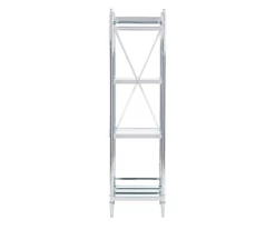Hawkins Chrome & Glass 4-Tier Shelf 8 Hawkins Chrome & Glass 4-Tier Shelf -Storage supplies store 810543325 4