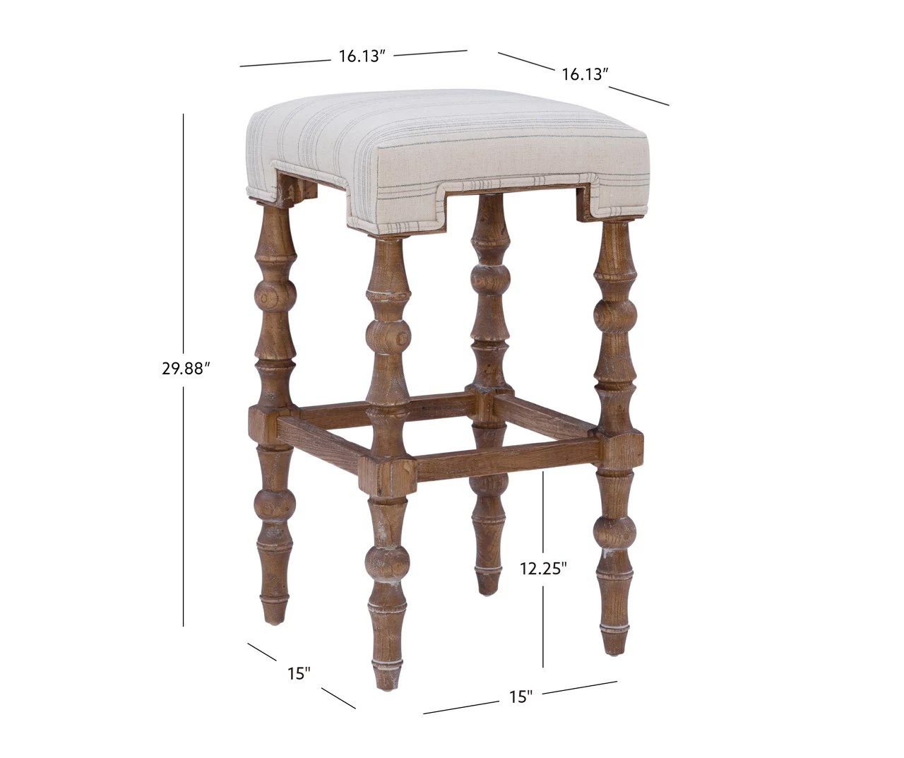 Chilton Brown Striped Backless Bar Stool 10 Chilton Brown Striped Backless Bar Stool - Image 8