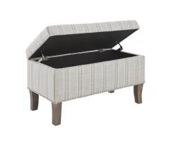 Lisa Railroad Striped Storage Ottoman -Storage supplies store 810543333 4