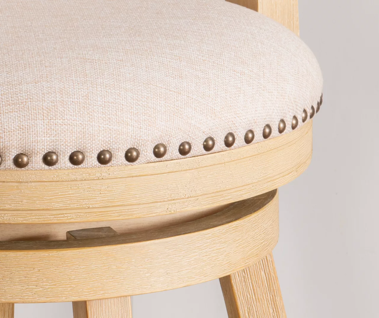 Graham Light Gray Padded Swivel Counter Stool 6 Graham Light Gray Padded Swivel Counter Stool - Image 4