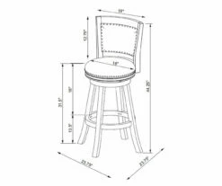 Graham Light Gray Padded Swivel Bar Stool -Storage supplies store 810543338 A8