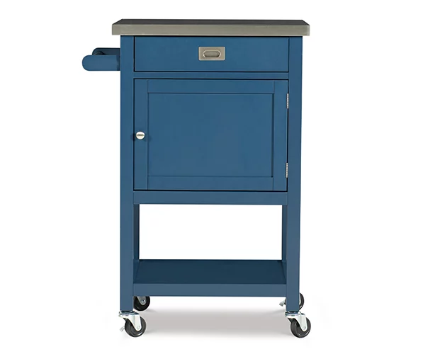 Reed Navy 1-Drawer Metal Rolling Apartment Cart 5 Reed Navy 1-Drawer Metal Rolling Apartment Cart - Image 3