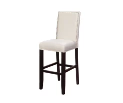 Blaire White Glitz Nailhead Bar Stool -Storage supplies store 810543340 1