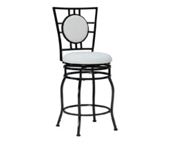 Newton White & Black Upholstered Faux Leather Adjustable Stool