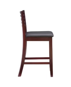 Cary Espresso Ladder Back Counter Stool -Storage supplies store 810543347 3