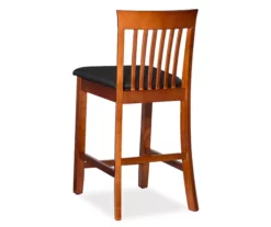 Kane Brown & Dark Cherry Upholstered Vinyl Padded Craftsman Counter Stool -Storage supplies store 810543349 5