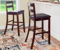 Asher Espresso SoHo Padded Wood Bar Stool -Storage supplies store 810543354 2