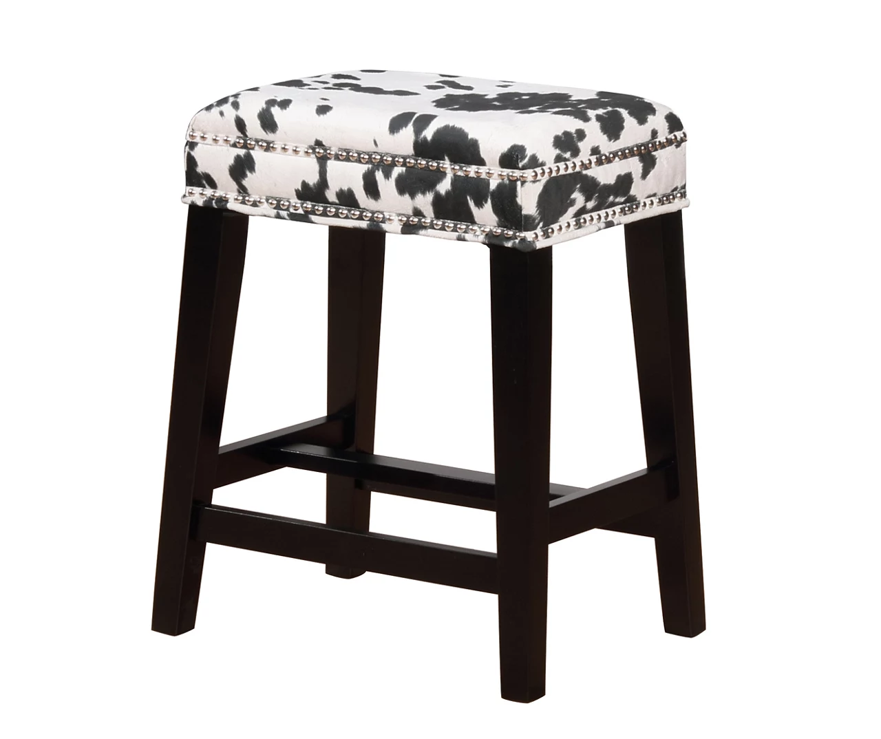 Baldwin White & Black Cow Print Nailhead Counter Stool 3 Baldwin White & Black Cow Print Nailhead Counter Stool