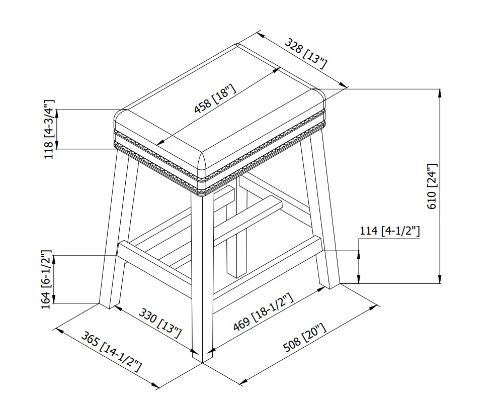 Baldwin White & Black Cow Print Nailhead Counter Stool 7 Baldwin White & Black Cow Print Nailhead Counter Stool - Image 5