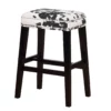 Baldwin White & Black Cow Print Nailhead Bar Stool -Storage supplies store 810543360 1