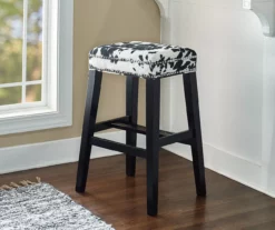 Baldwin White & Black Cow Print Nailhead Bar Stool -Storage supplies store 810543360 2