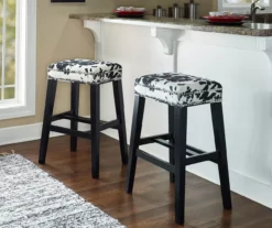 Baldwin White & Black Cow Print Nailhead Bar Stool -Storage supplies store 810543360 3