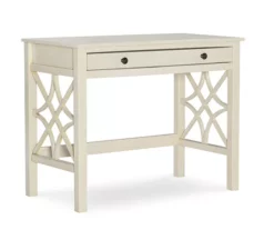 Brynn Antique White Geometric Writing Desk