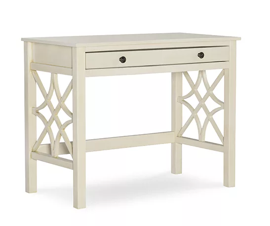 Brynn Antique White Geometric Writing Desk 3 Brynn Antique White Geometric Writing Desk