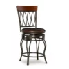 Carla Brown & Matte Bronze Faux Leather Swivel Counter Stool -Storage supplies store 810543375 1