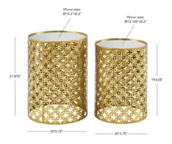 Asher Gold 2-Piece Pierced Metal Nesting Table Set -Storage supplies store 810543376 D8 7