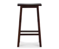 Maury 29" Dark Brown Wooden Saddle Stool -Storage supplies store 810543378 3