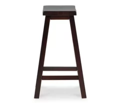 Maury 24" Dark Brown Wooden Saddle Stool -Storage supplies store 810543379 5