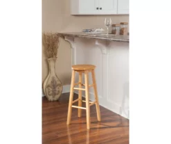 Hue 29" Natural Round Wood Bar Stool -Storage supplies store 810543380 2