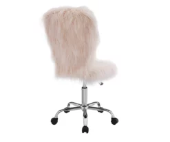 Comfort Home Blush Pink Faux Fur Swivel Chair -Storage supplies store 810543388 4